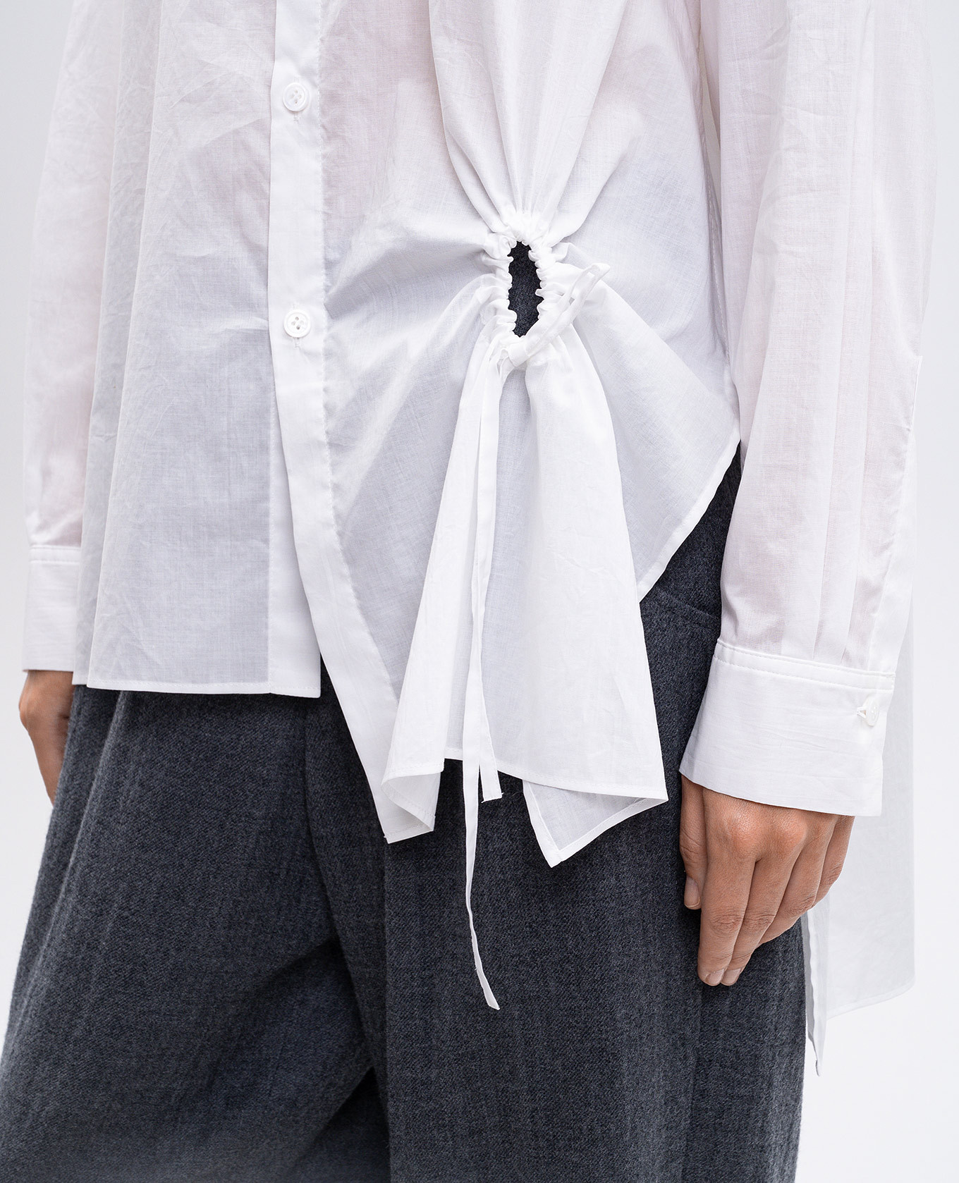 White shirt with drapery Y`S Yamamoto 5