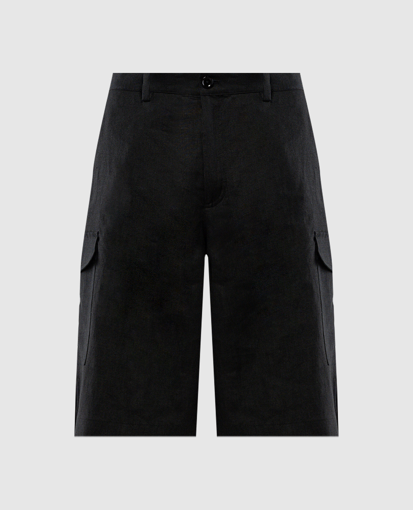 

Black linen cargo shorts with logo patch Dolce&Gabbana