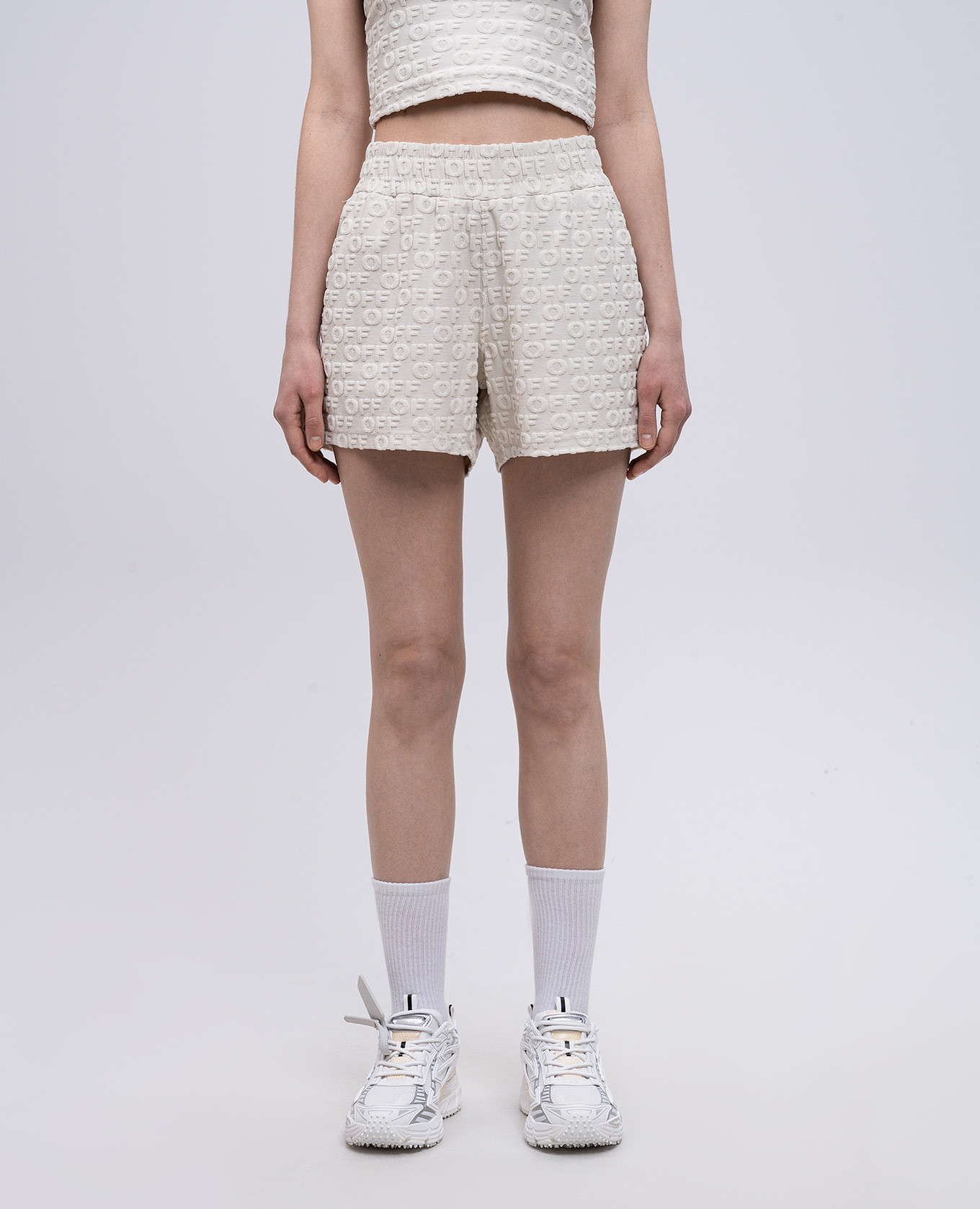 Beige shorts with logo pattern Off-White 3