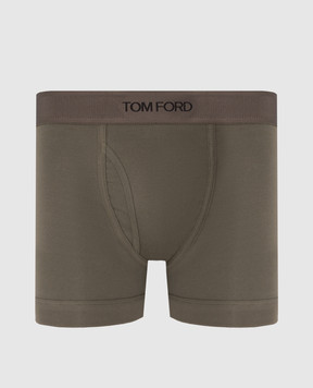 Tom Ford Khaki boxer briefs with logo T4LC32040