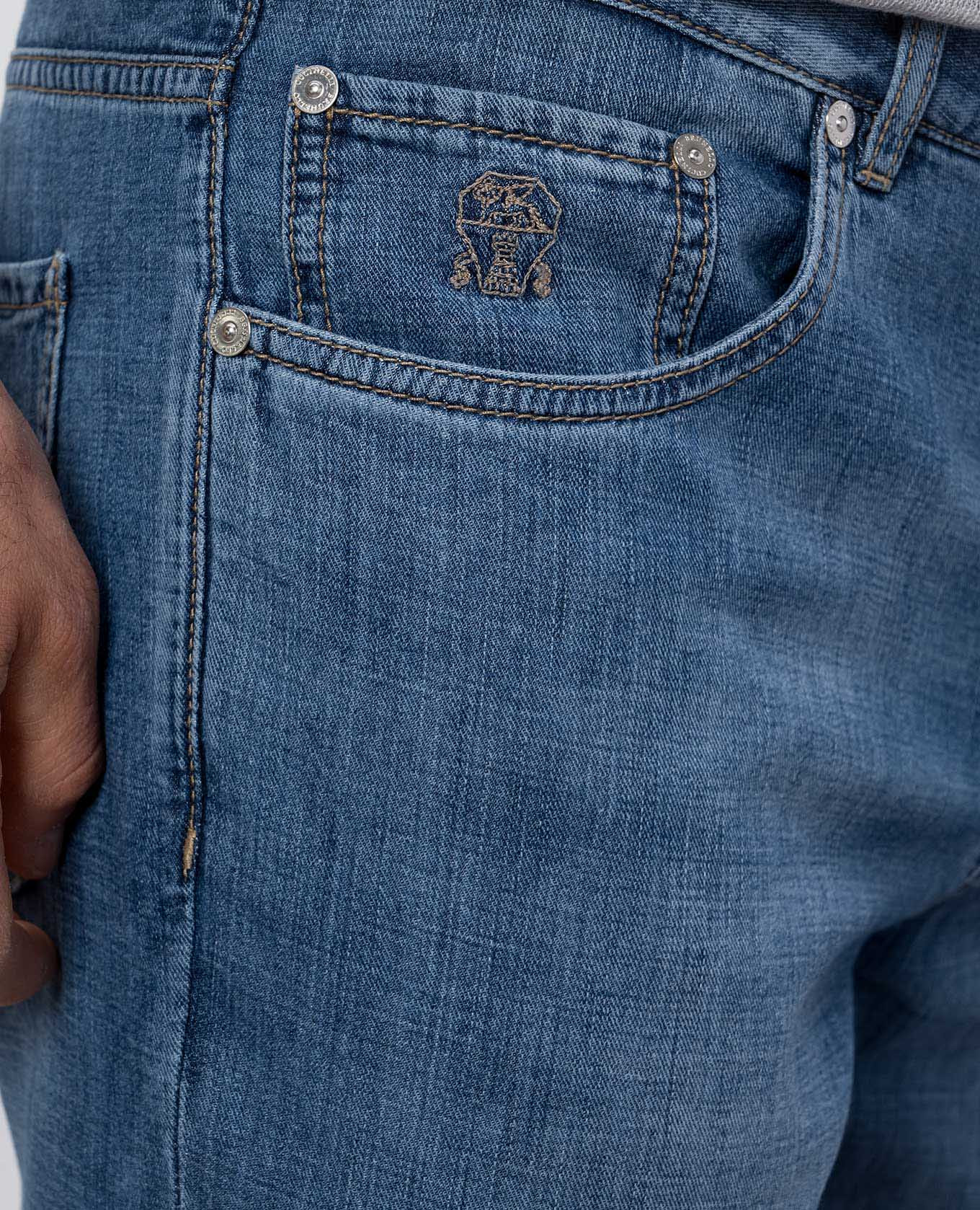 

Blue jeans with logo Brunello Cucinelli