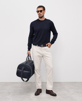 Stefano Ricci Blue sweater made of wool, silk and cashmere KE08004G01E25374