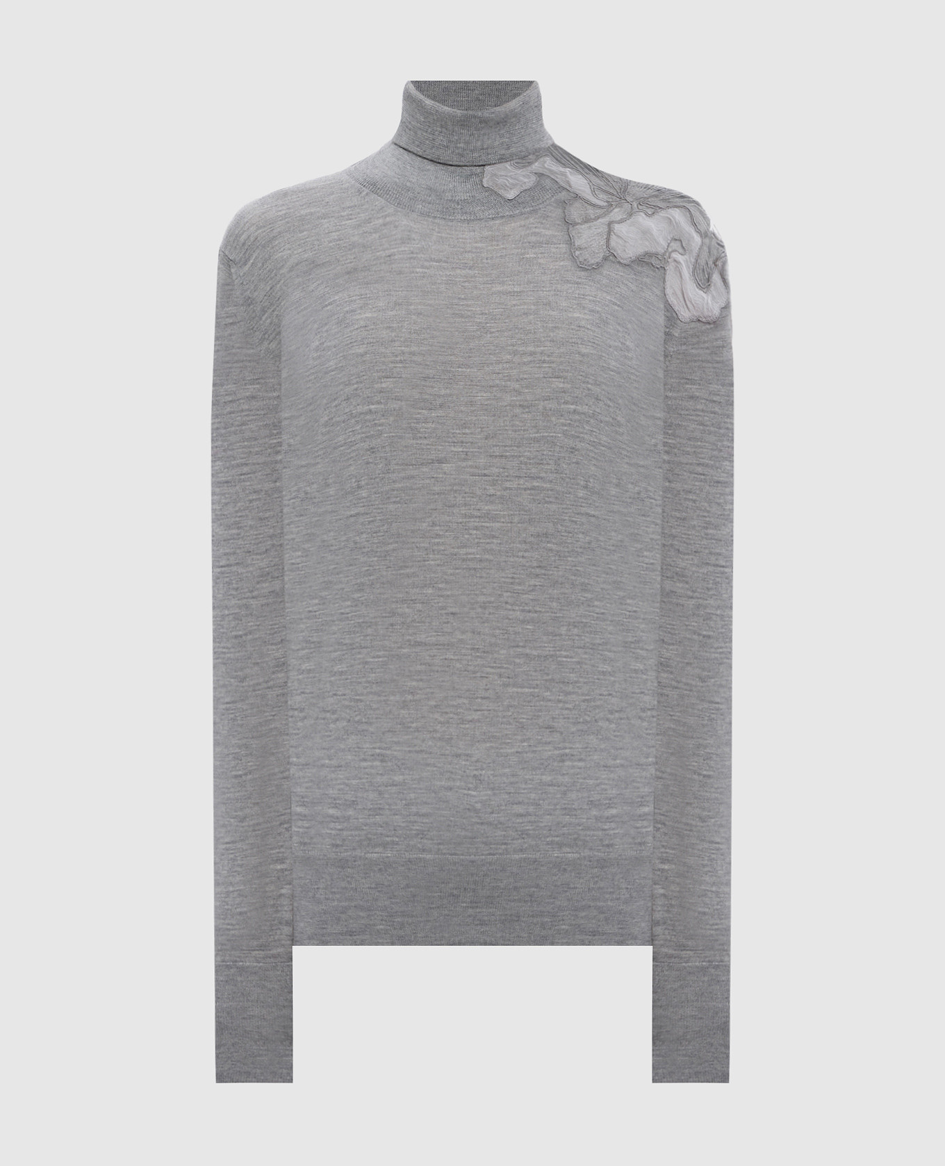 

Gray wool turtleneck with appliqué Ermanno Scervino, Grey