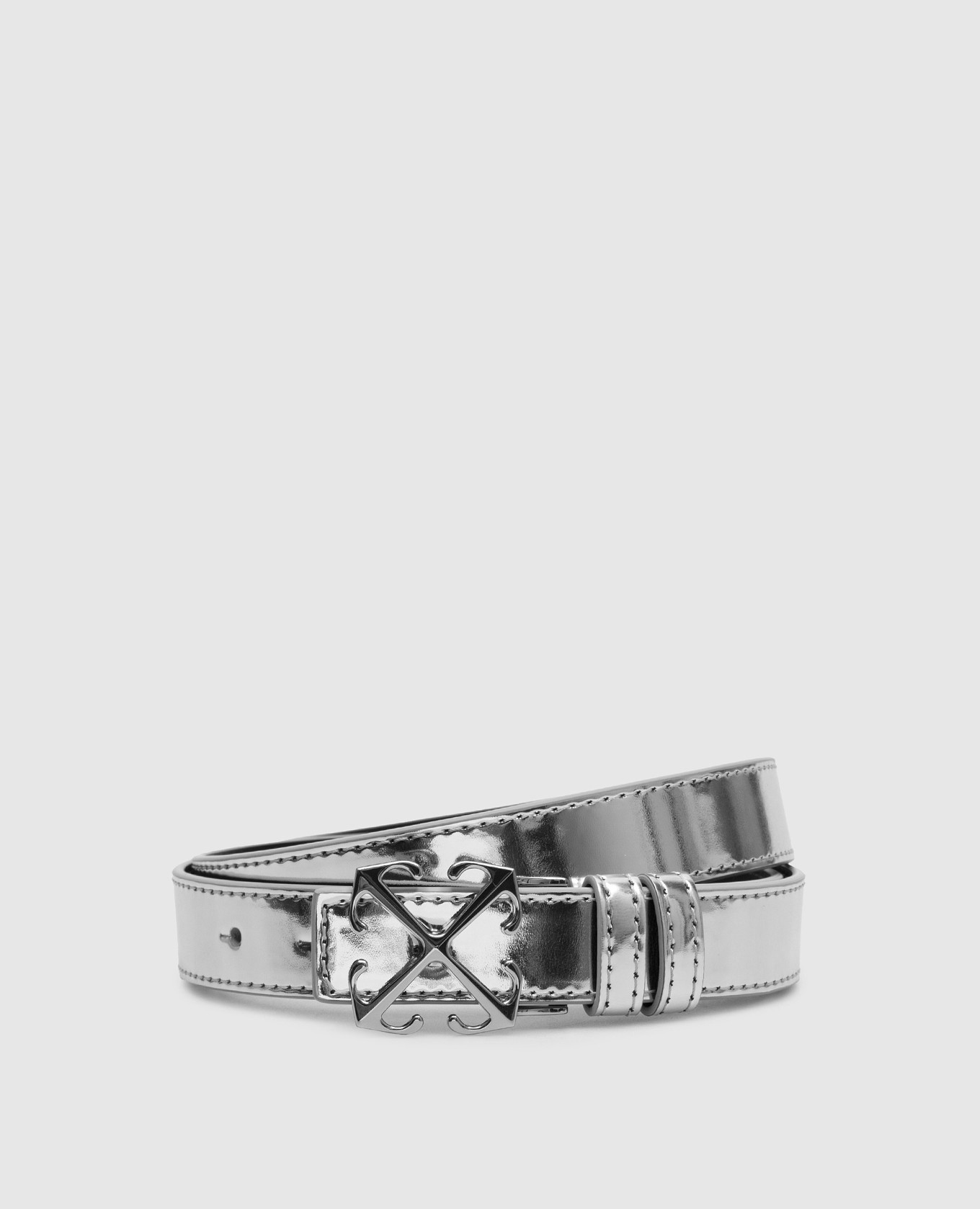 

Silver leather strap with Arrow logo Off-White