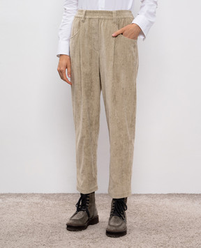 Brunello Cucinelli Beige corduroy pants MD574P8773