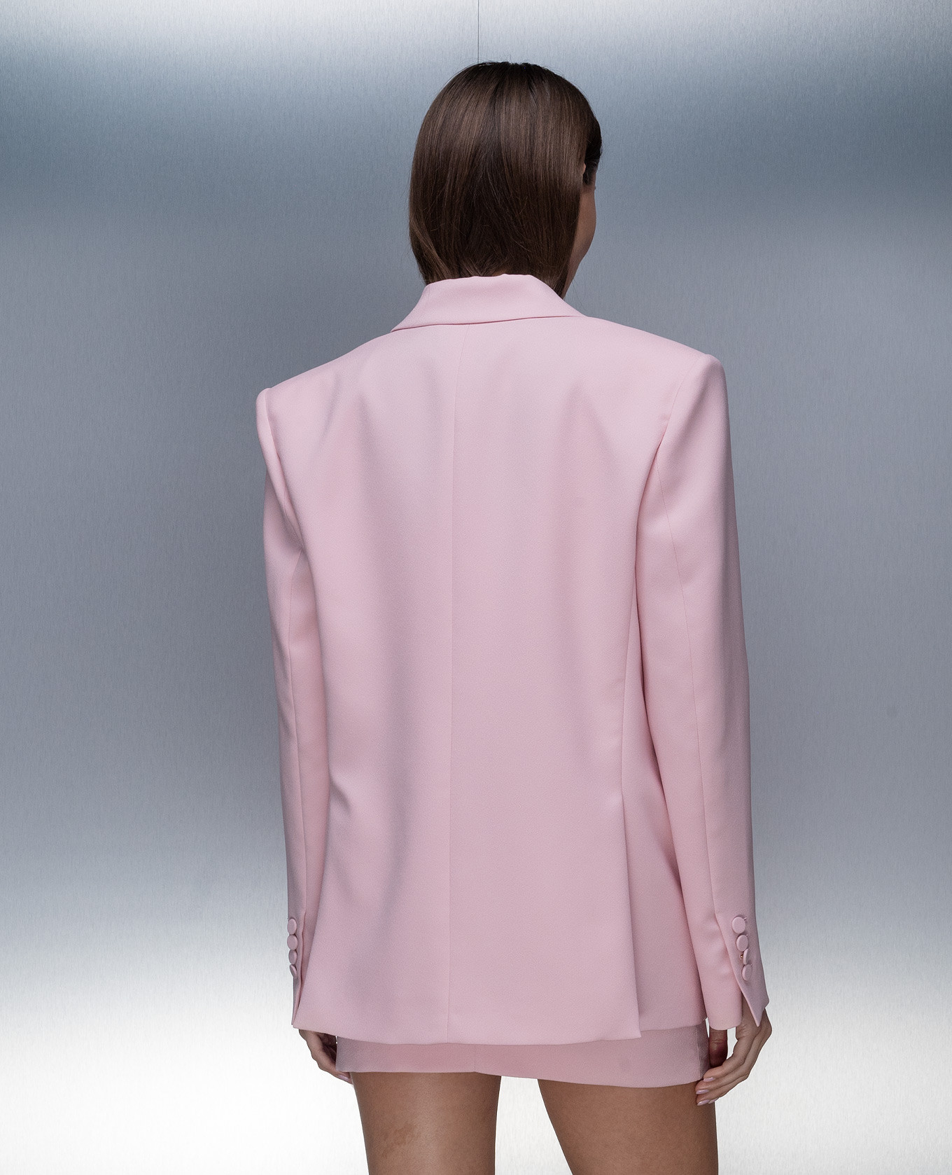 

Pink straight-cut double-breasted jacket The Andamane