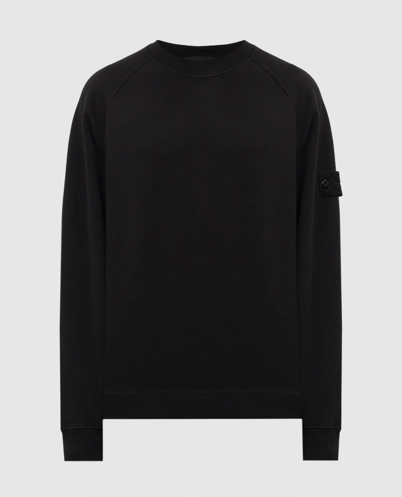 

Black sweatshirt with logo patch Stone Island, Черный
