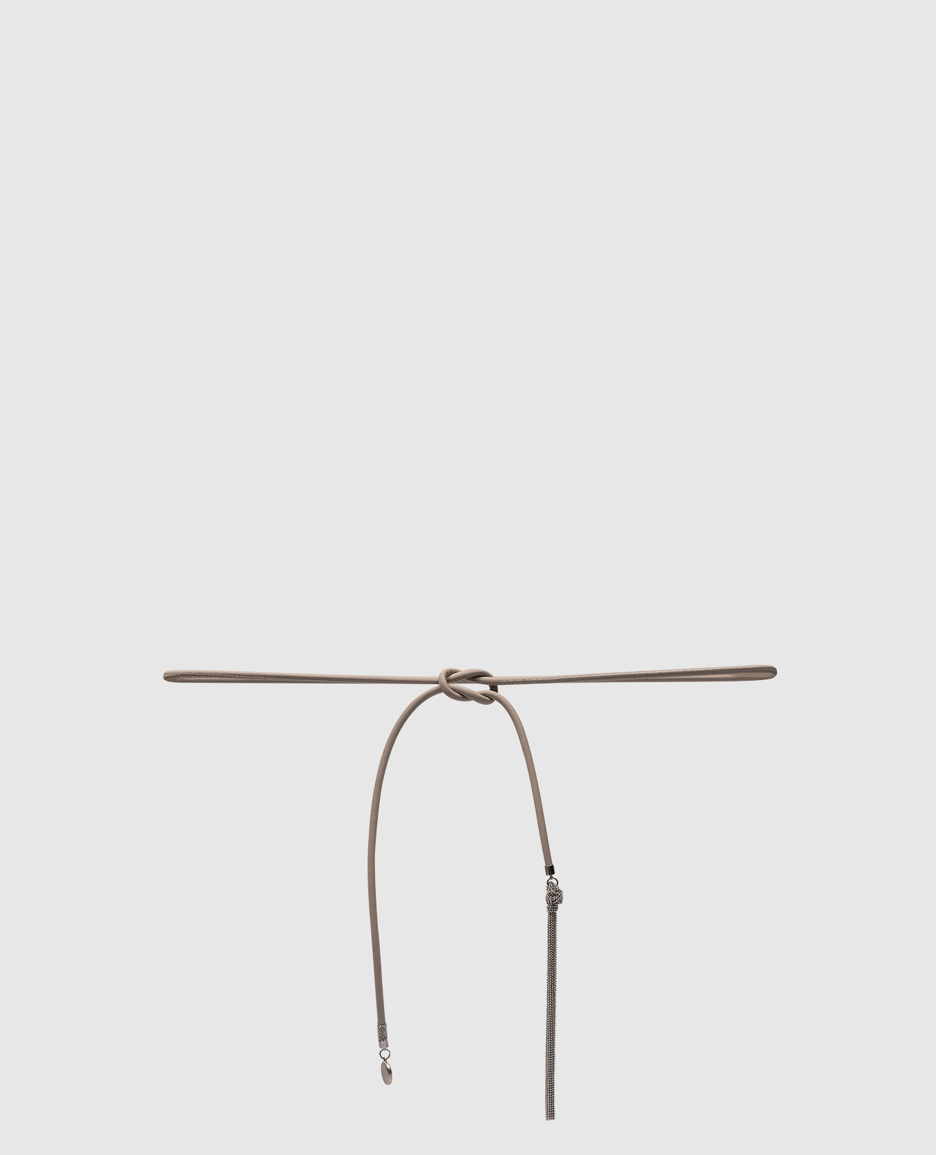 

Beige leather belt with monil chain Peserico