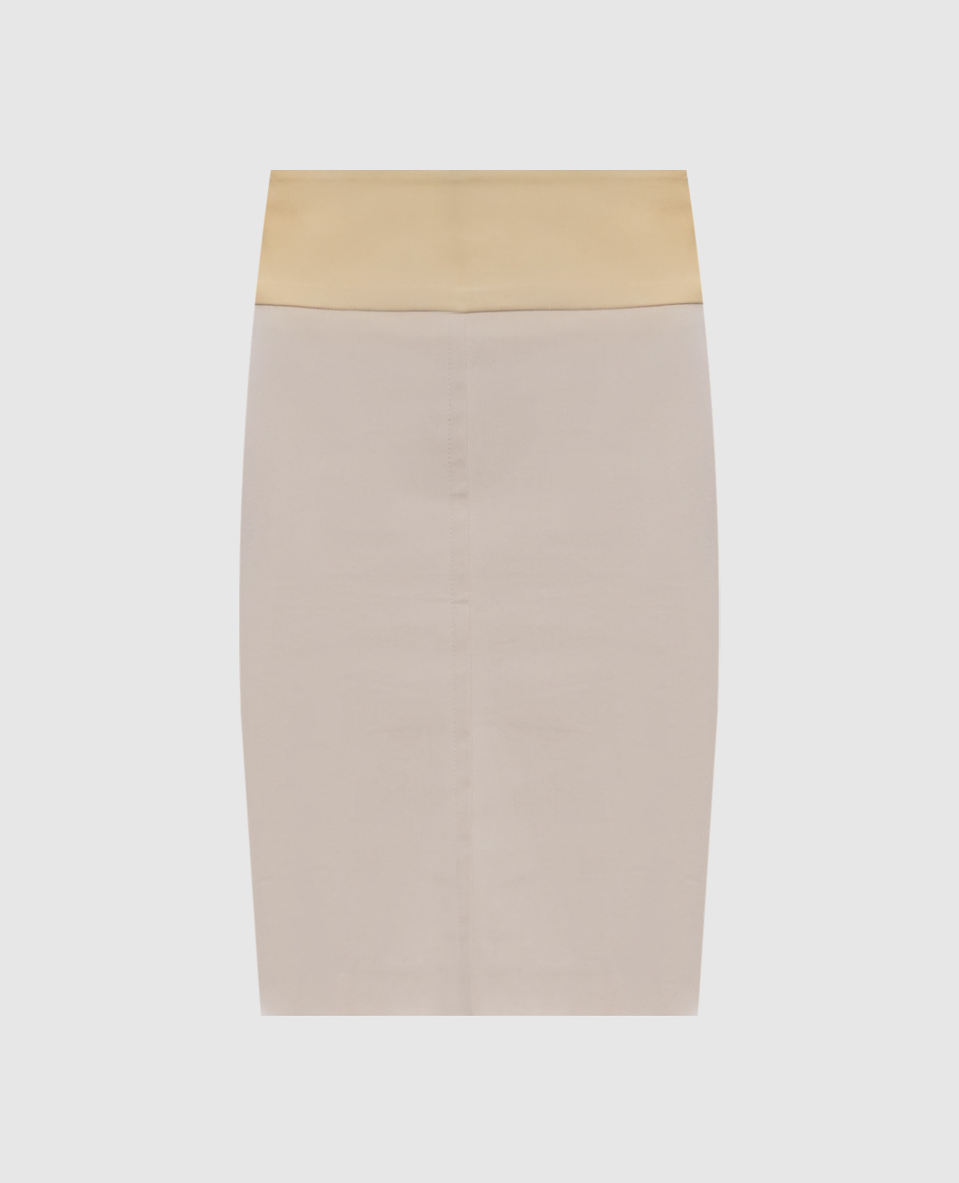 

Beige skirt with leather insert Brunello Cucinelli