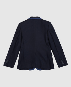 Dolce&Gabbana Baby blue wool blazer with logo patch L41J81G7NMP