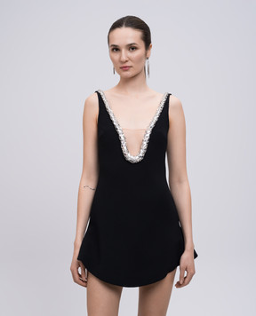 David Koma Black mini dress with crystals RE25DK23D