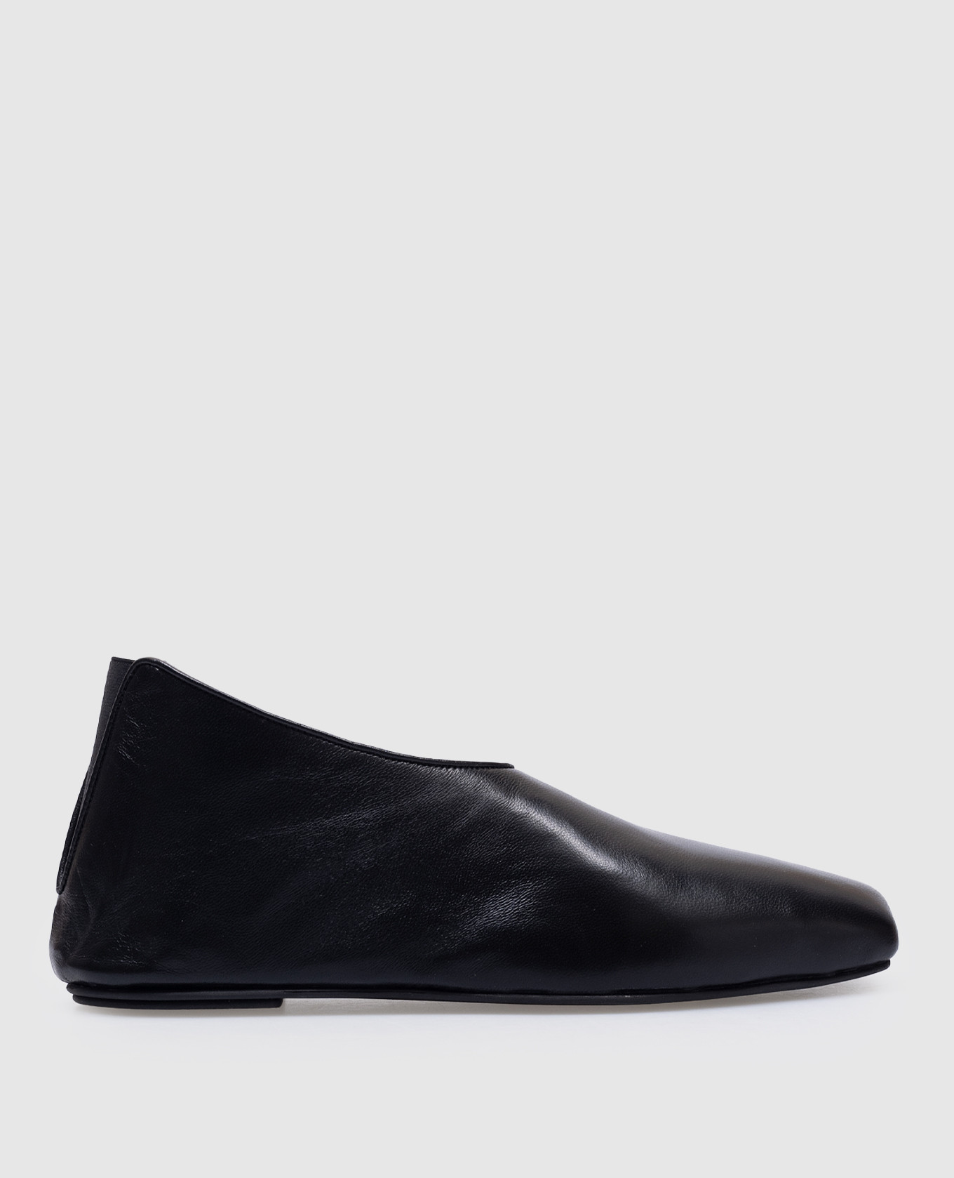 Black leather ballet flats rachel with fur lou lou studio