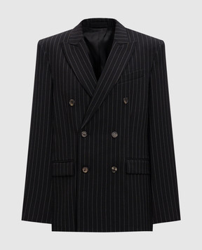 WARDROBE.NYC Black double-breasted striped wool jacket W4007F24PS