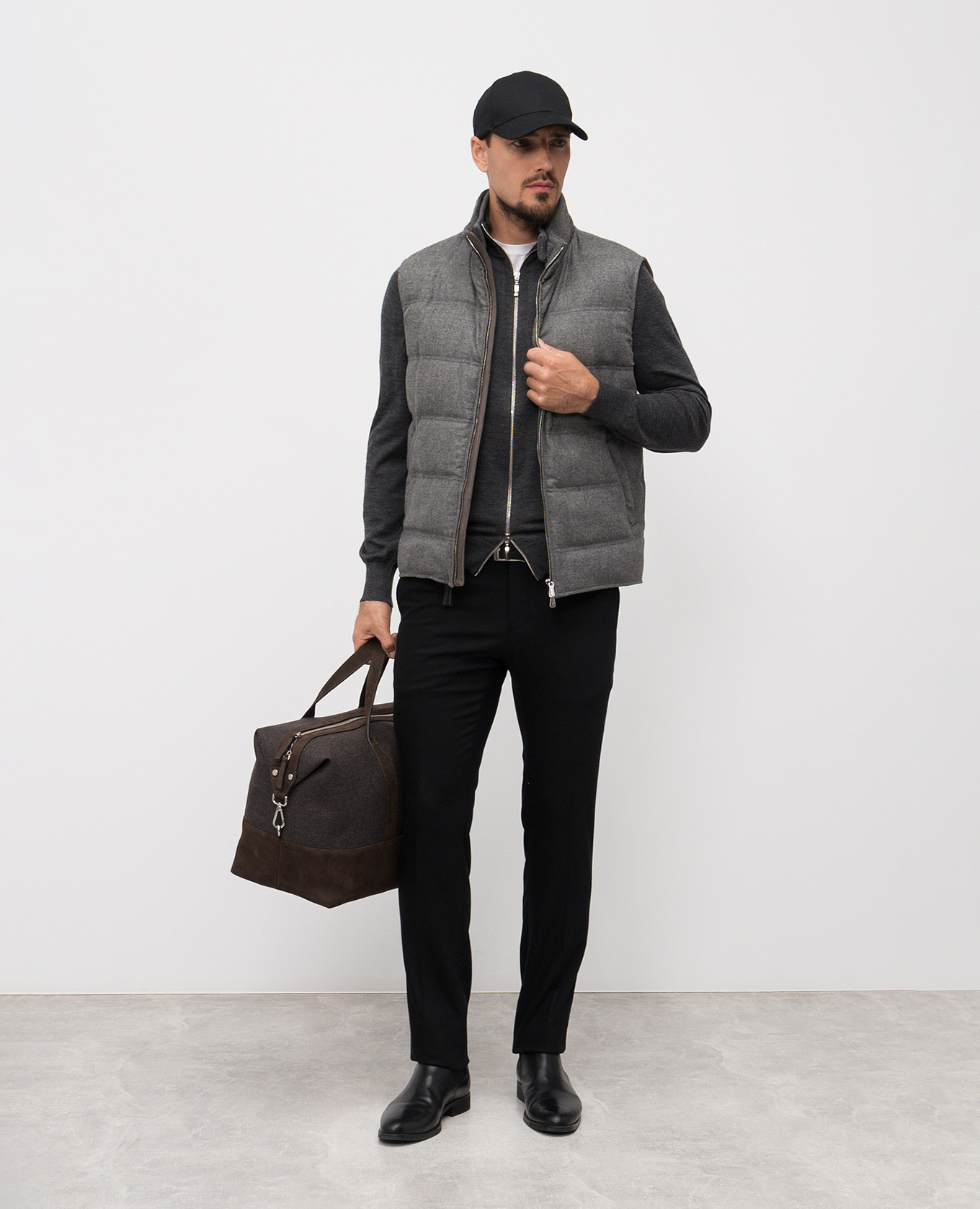 Black wool and cashmere pants Marco Pescarolo 2