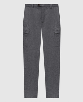 Brunello Cucinelli Grey wool cargo pants M038PE1890