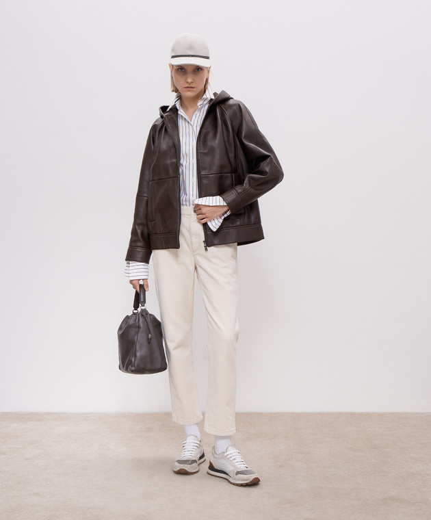 BRUNELLO CUCINELLI☆モニーレ ジャケット☆ レディース 向け ブラック モニーレ付き キャバルリーツイル