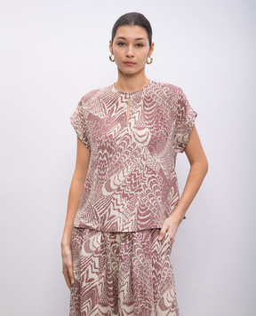 Momoni CAYENNE burgundy printed silk blouse 255MMOBL007255MO25