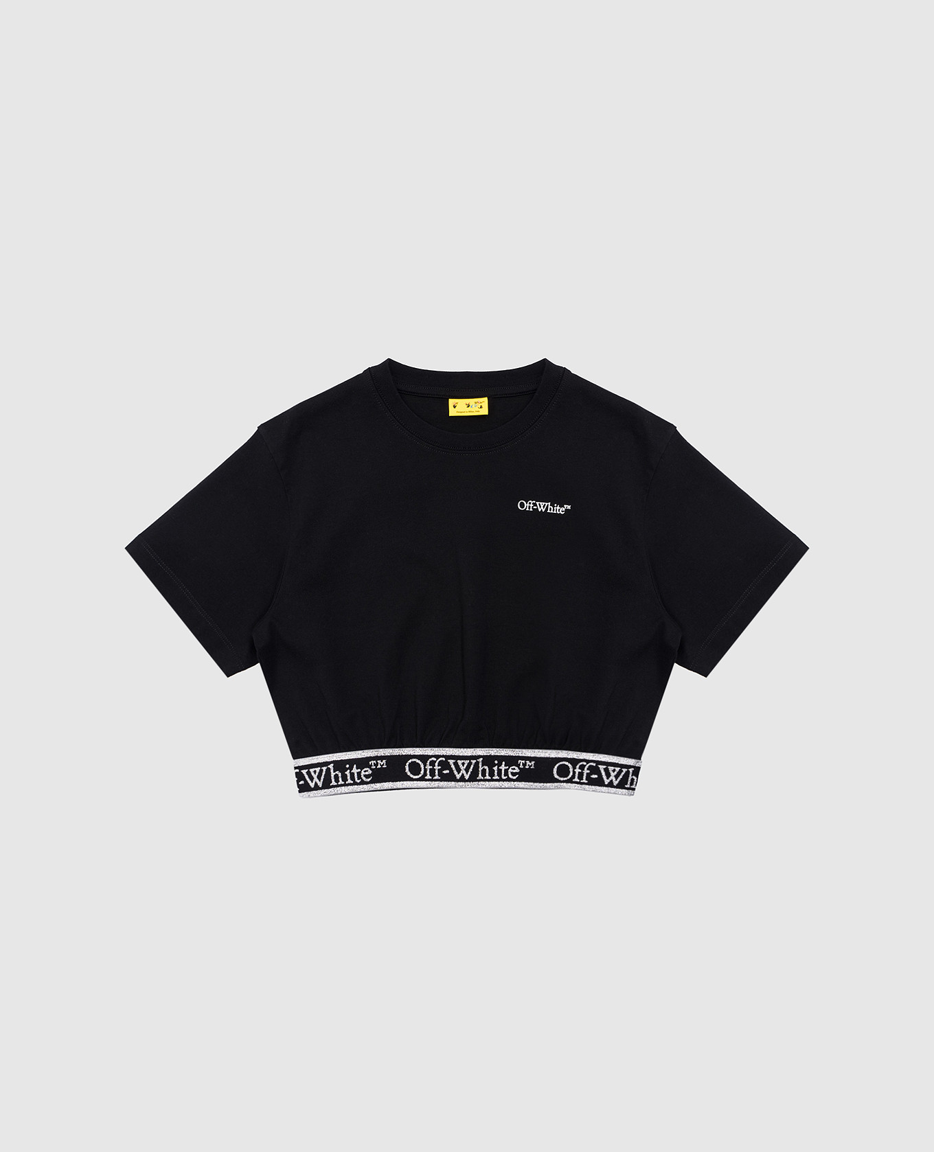 

Kids' black cropped T-shirt with logo Off-White