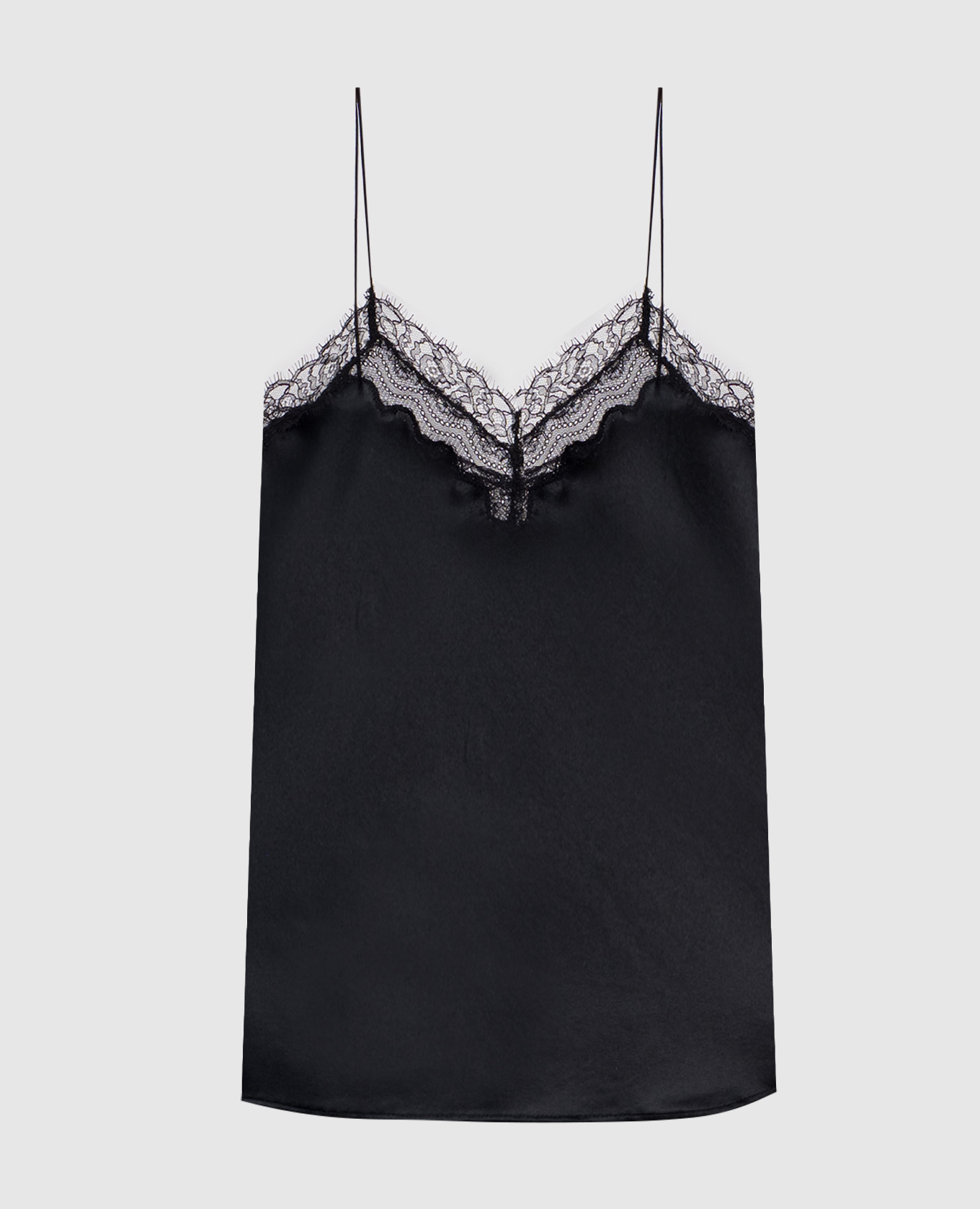 Erika Cami Top in Black Silk with Lace Simkhai