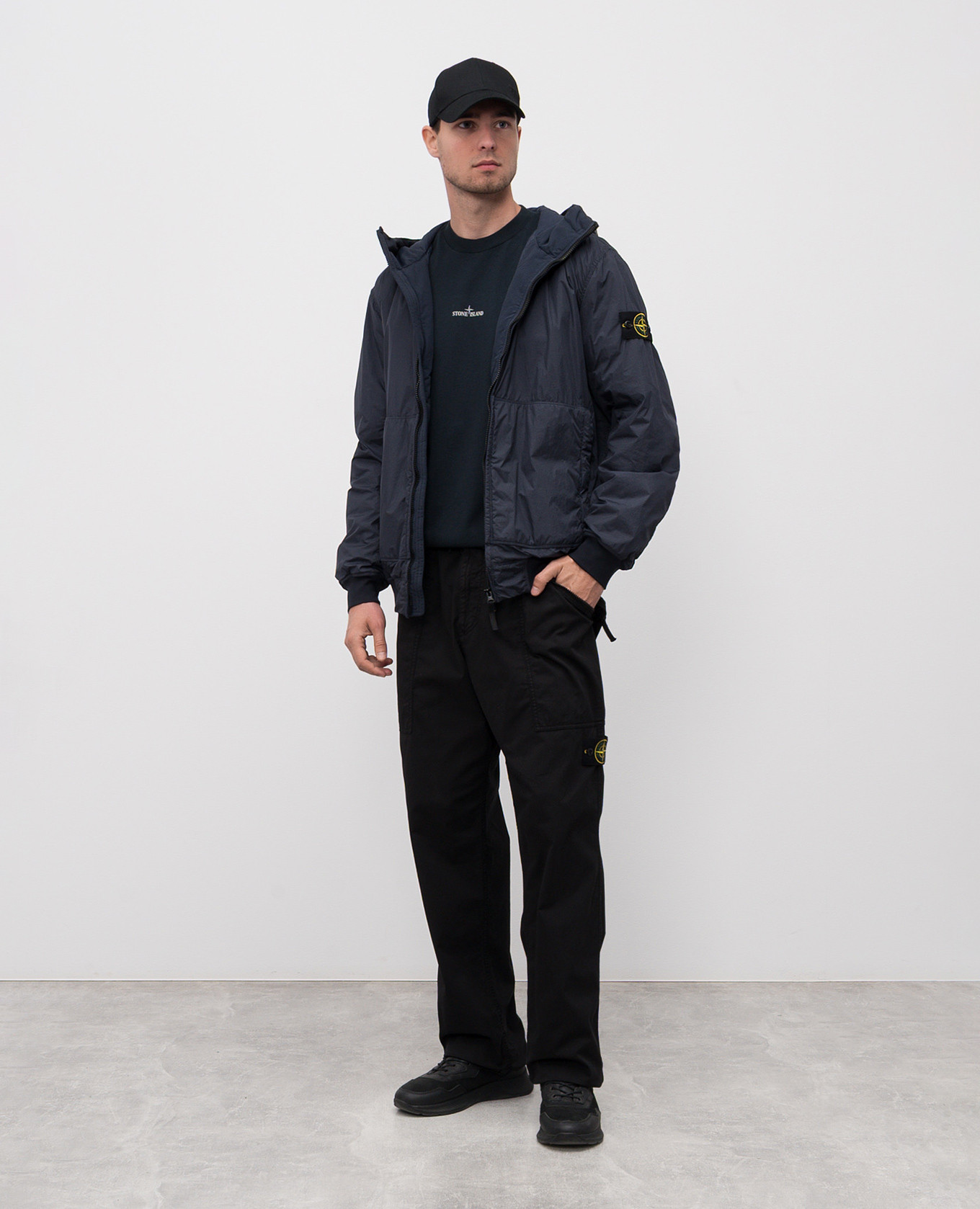 

Blue jacket with logo Stone Island