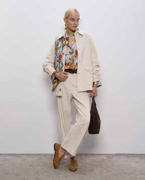 Momoni Yame beige corduroy jacket 256MMOCO036256MO18