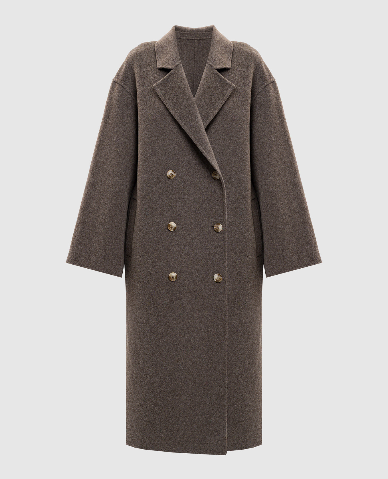 

Brown BORNEO double-breasted coat made of wool and cashmere Loulou de Saison