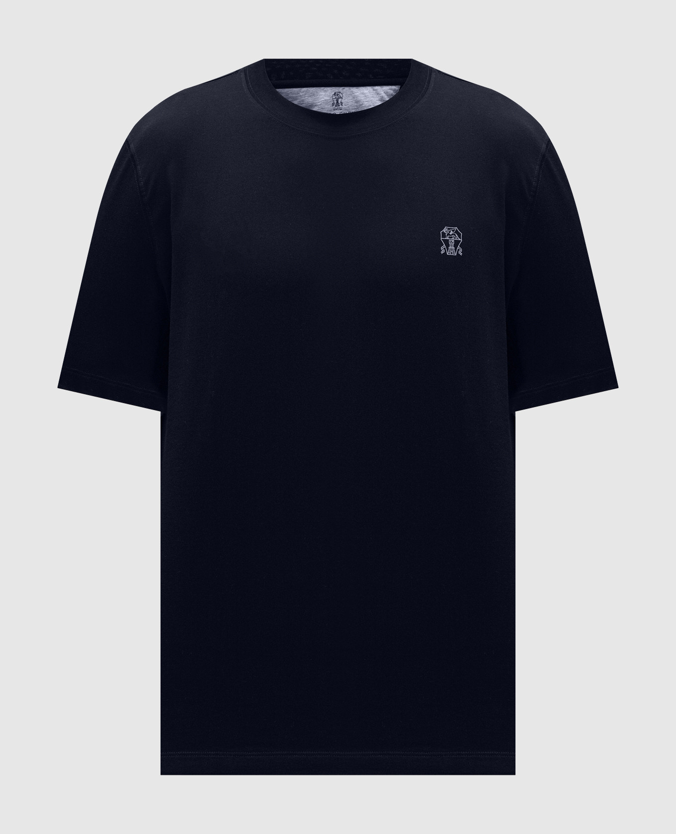 Brunello Cucinelli - Blue T-shirt with logo emblem print