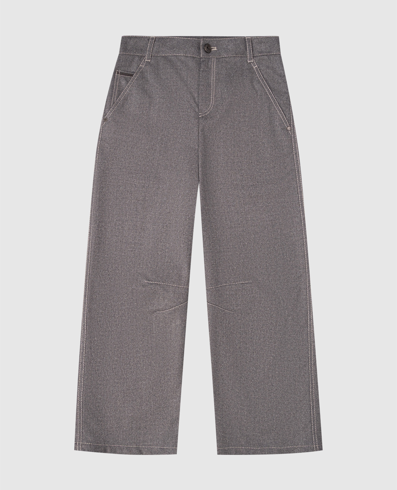 

Children's gray flared pants with wool Brunello Cucinelli, Grey