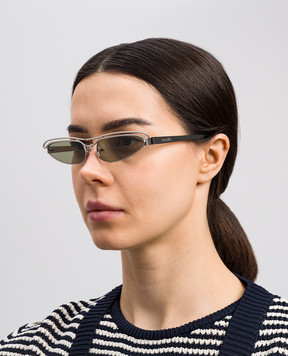 The Attico by Linda Farrow Norma Cat Eye Silver Sunglasses ATTICO73C2