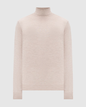 Brunello Cucinelli Beige melange wool and cashmere turtleneck M2400103