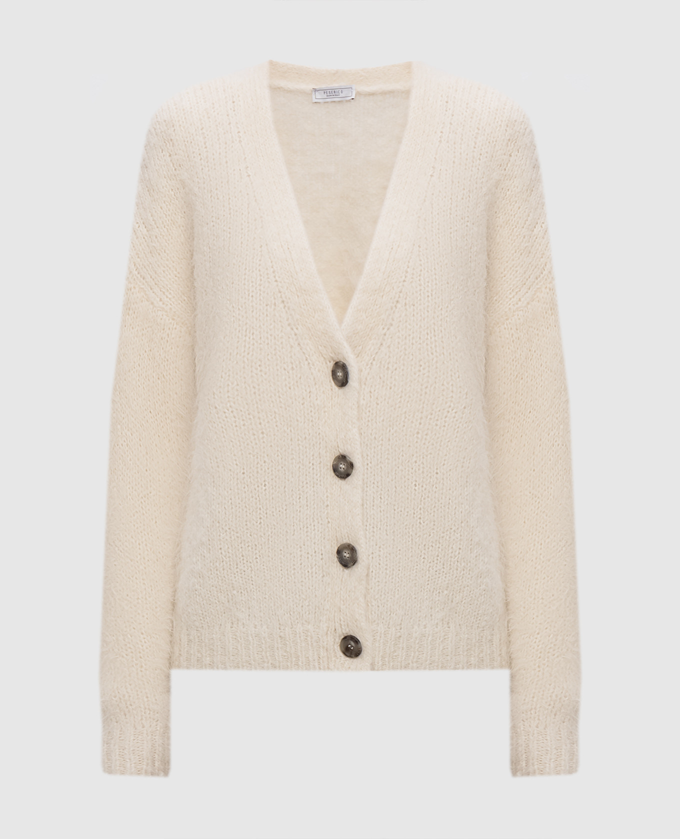 Beige alpaca wool cardigan Peserico