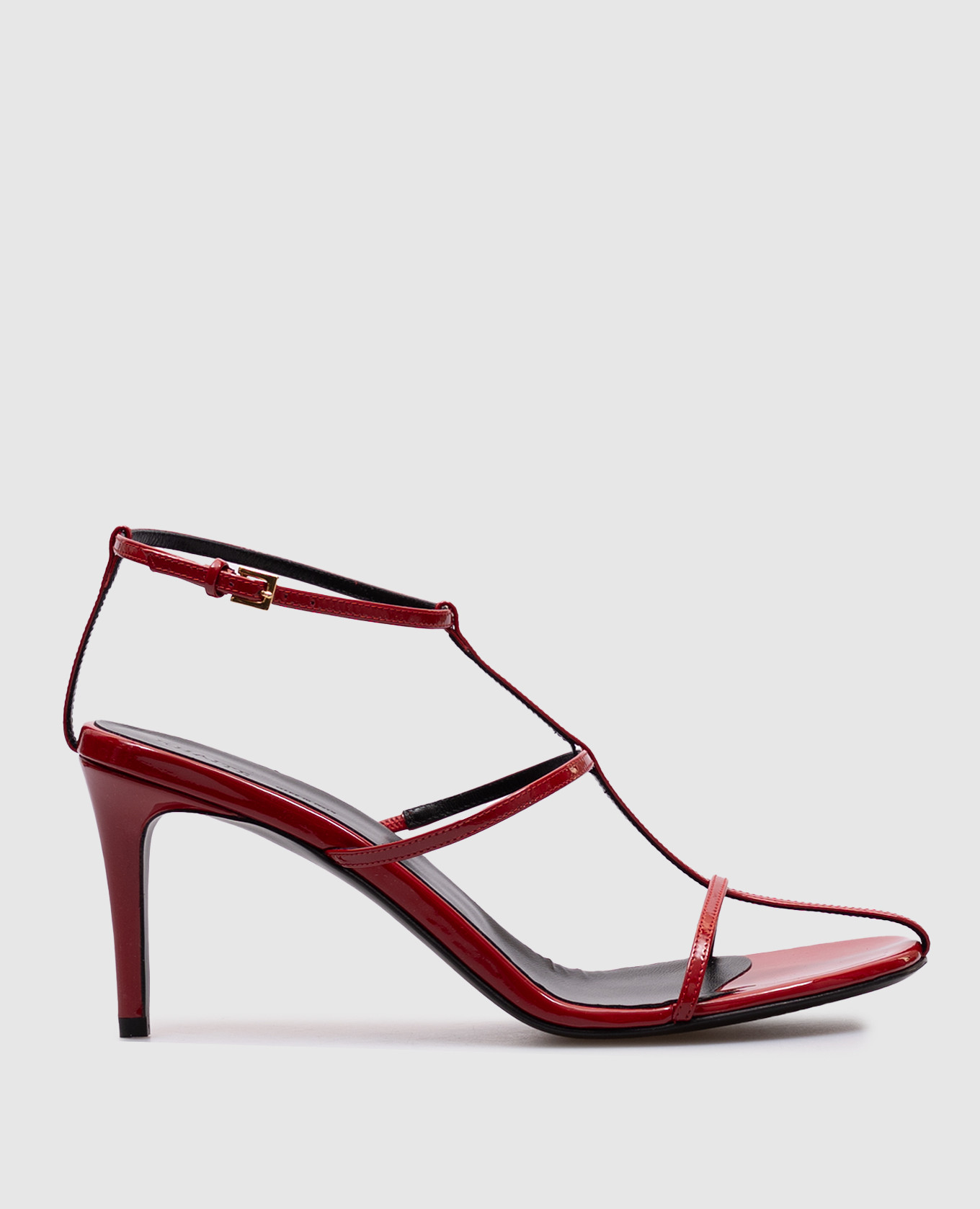 Red leather Cage sandals Khaite