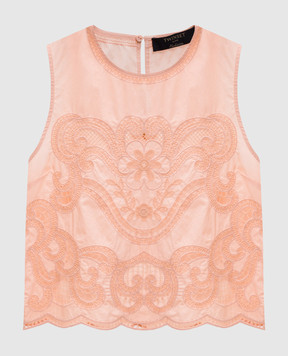 Twinset Pink top with Richelieu embroidery 251TT2165