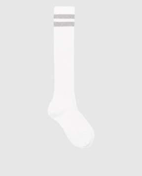 Brunello Cucinelli White socks with a contrast stripe MCSCO90069