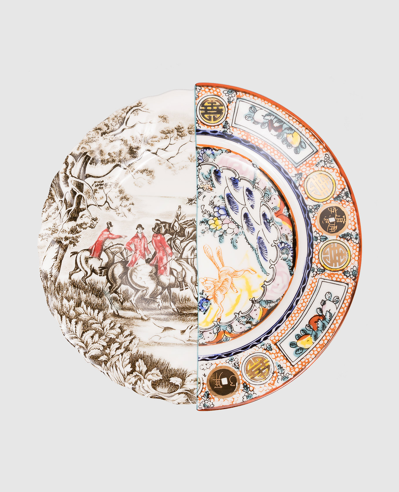 Eusapia porcelain plate in print SELETTI