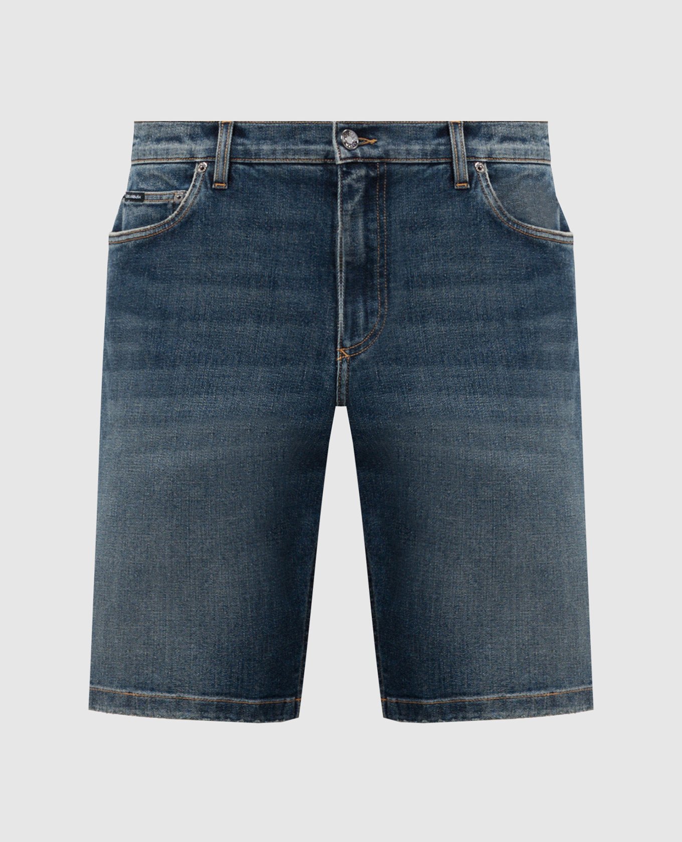 

Blue distressed denim shorts with logo Dolce&Gabbana