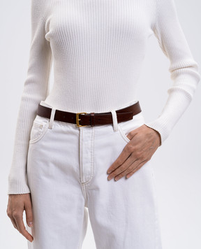 Saint Laurent Brown leather belt 806228AACU5