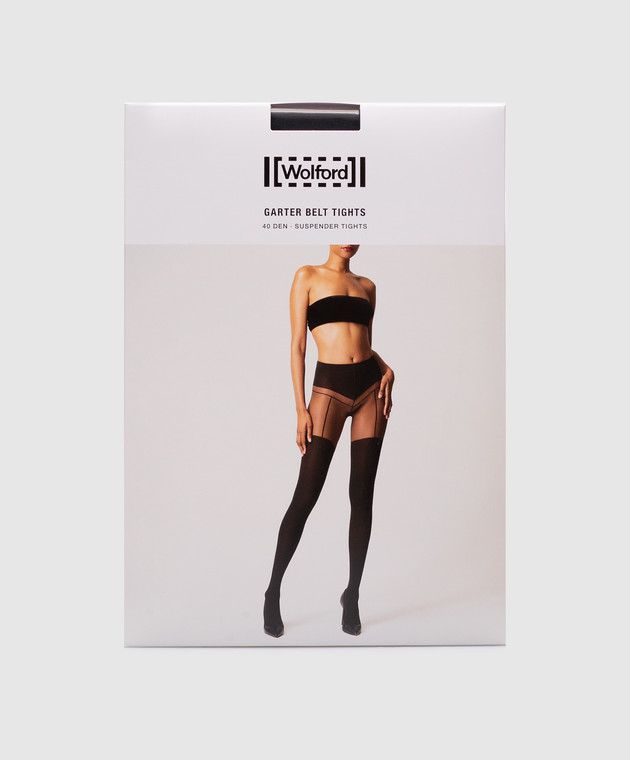 Wolford - Black tights Garter belt 17630
