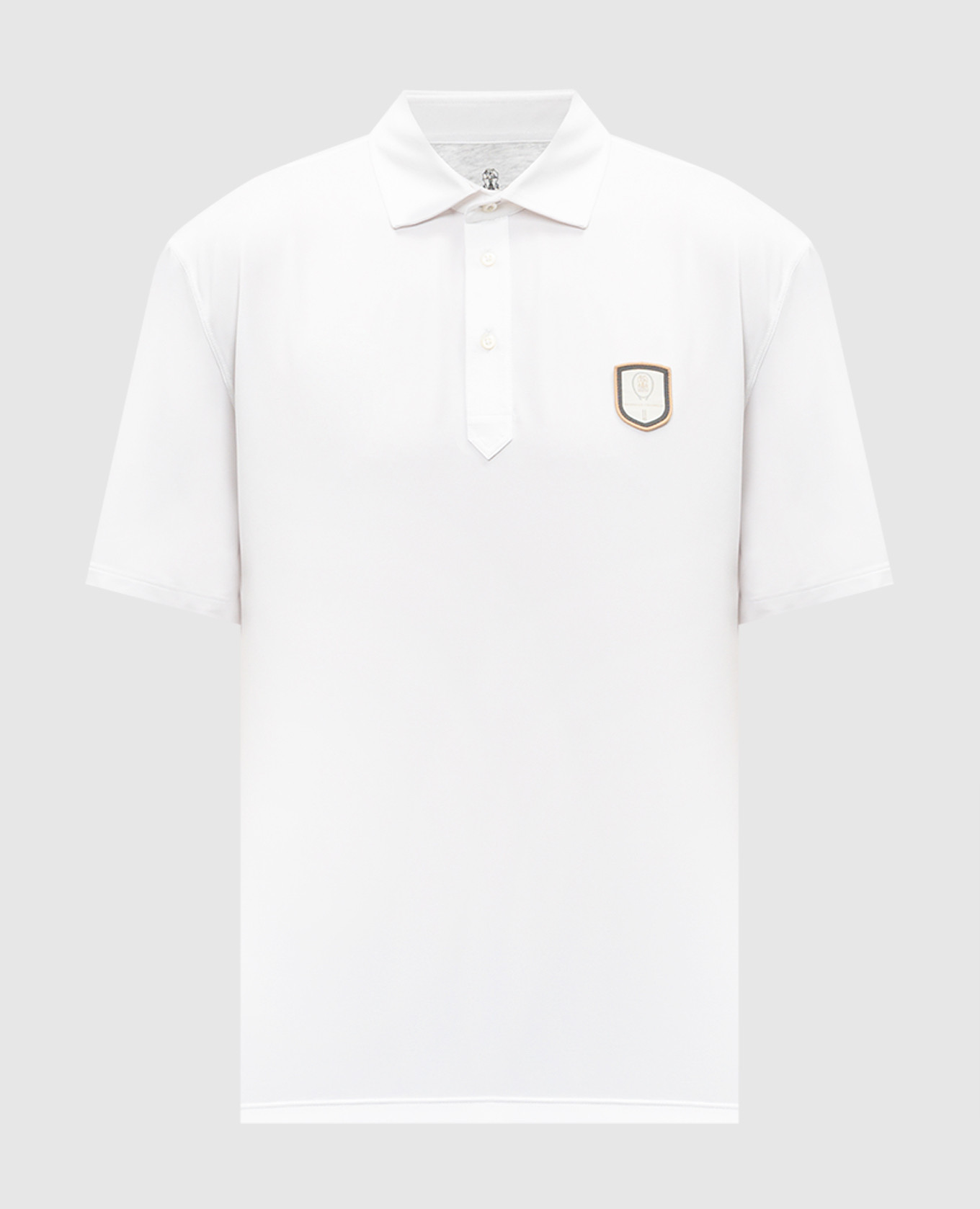 White polo with logo patch Brunello Cucinelli