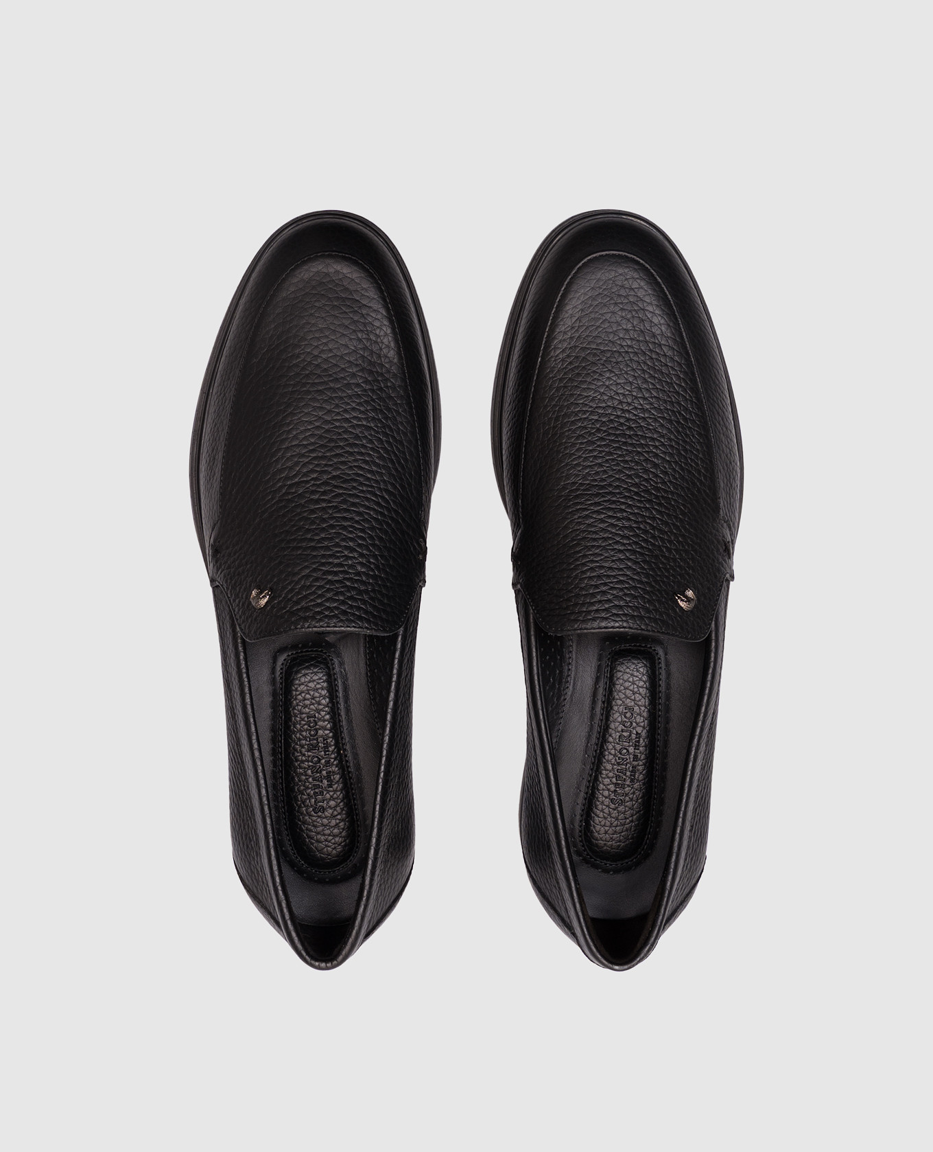 

Black leather loafers with emblem Stefano Ricci