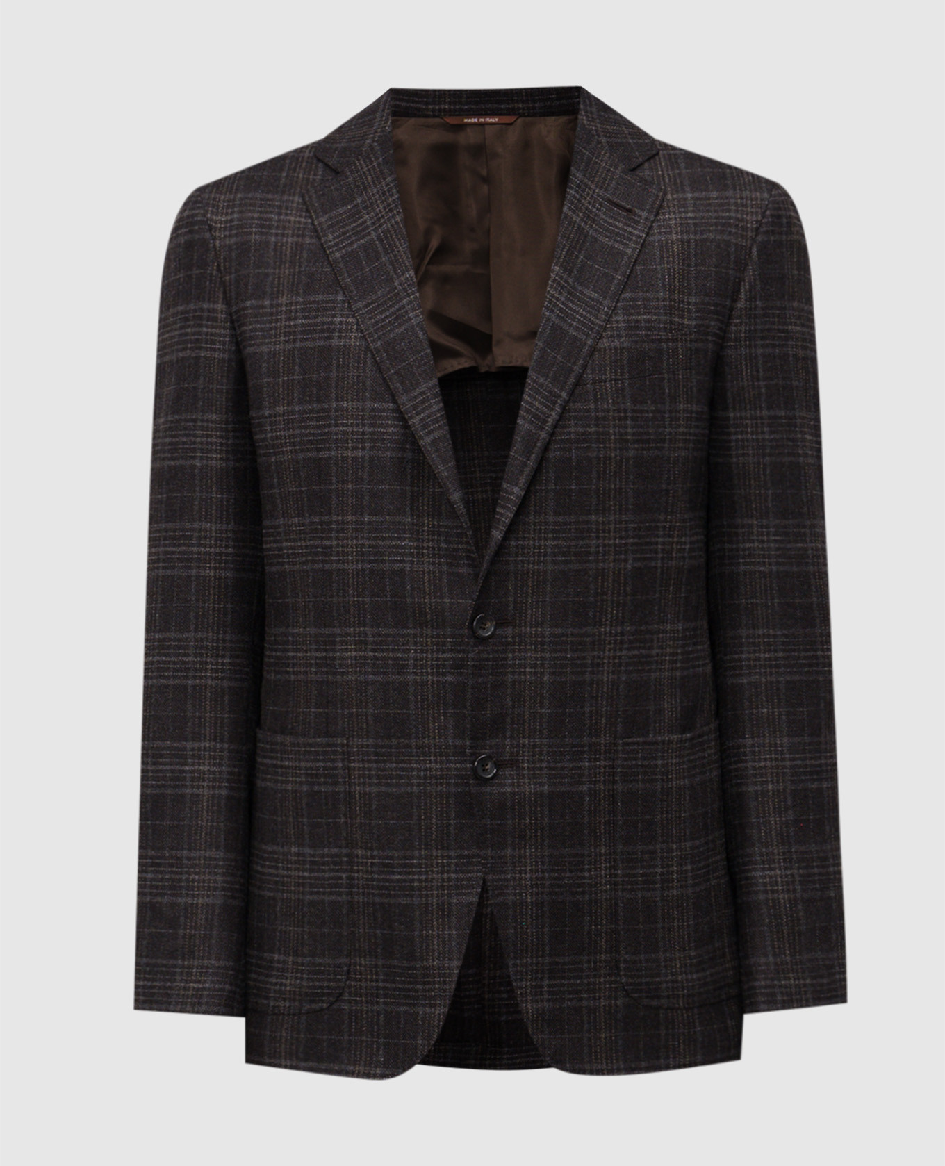 

Gray checked wool blazer Canali, Grey