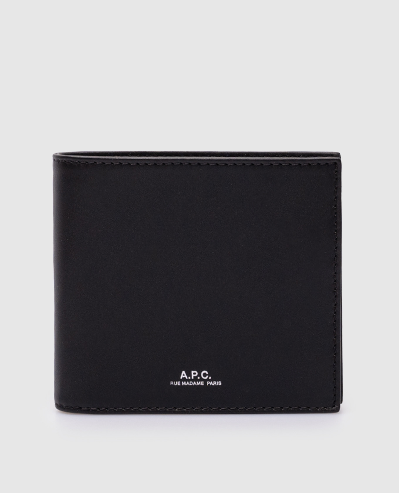 

Black leather purse with logo A.P.C
