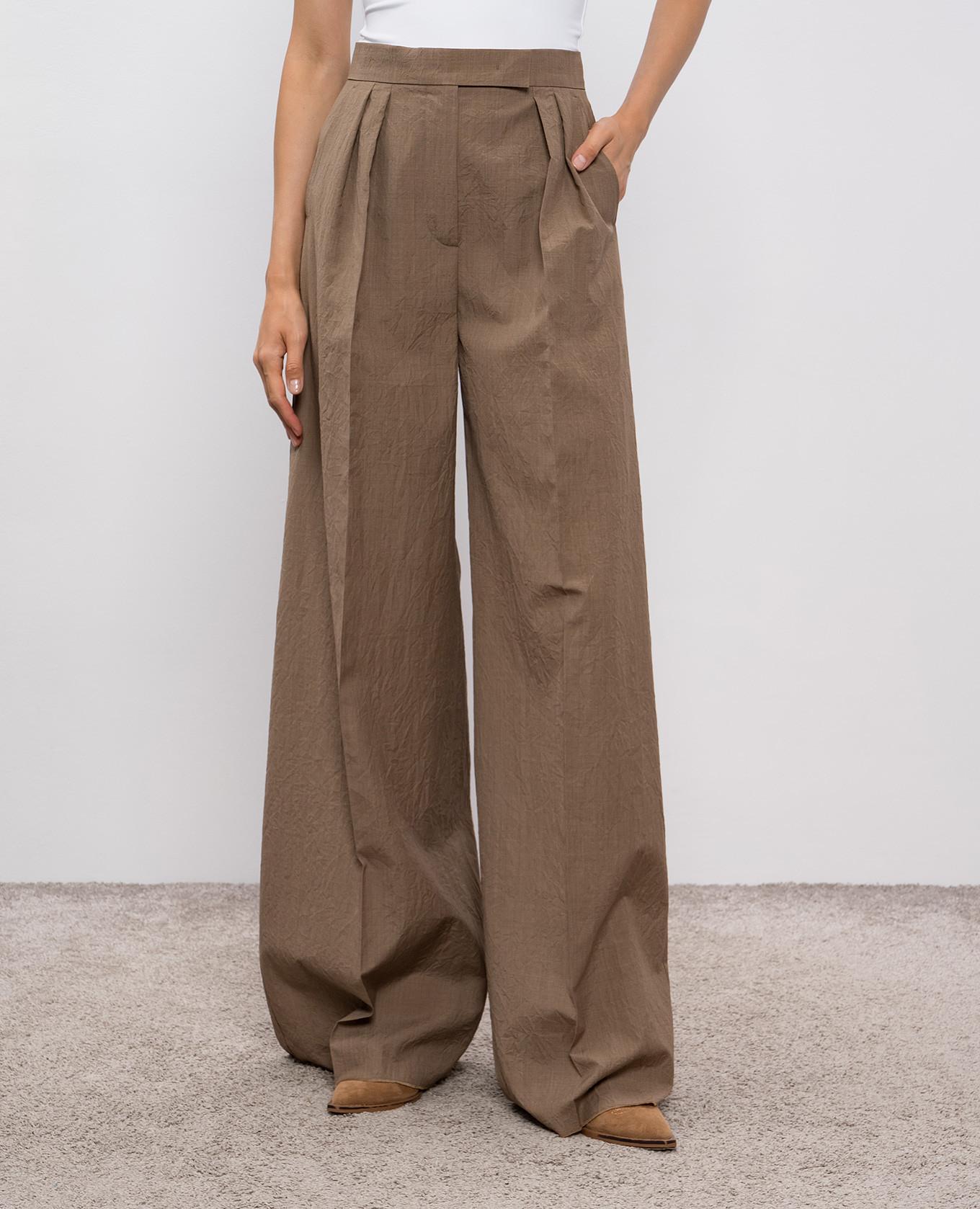 

Brown TERUEL wool palazzos Max Mara
