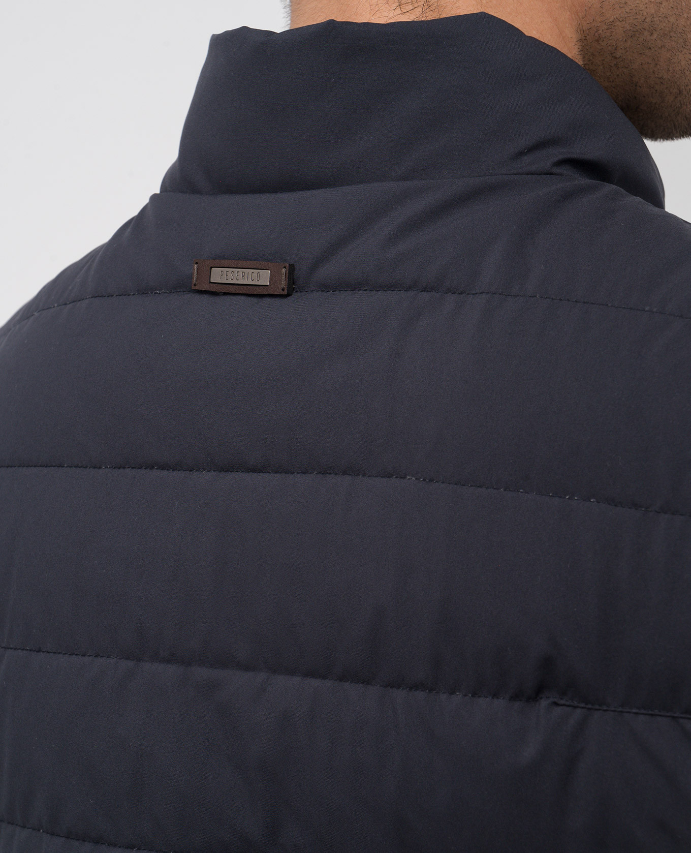 

Blue down vest with logo Peserico