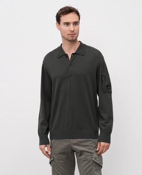 C.P. Company Green polo with wool MKN038A005528A