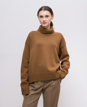 Jil Sander Brown sweater with cashmere J02GP0035J13203