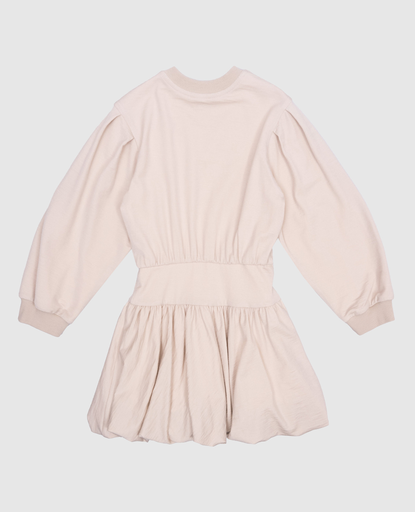 Children's beige dress made of wool with an appliqué Brunello Cucinelli 2