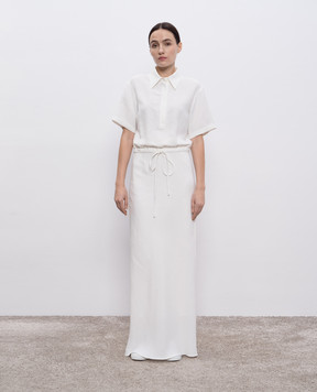 Brunello Cucinelli White shirt dress with linen MH126A5322