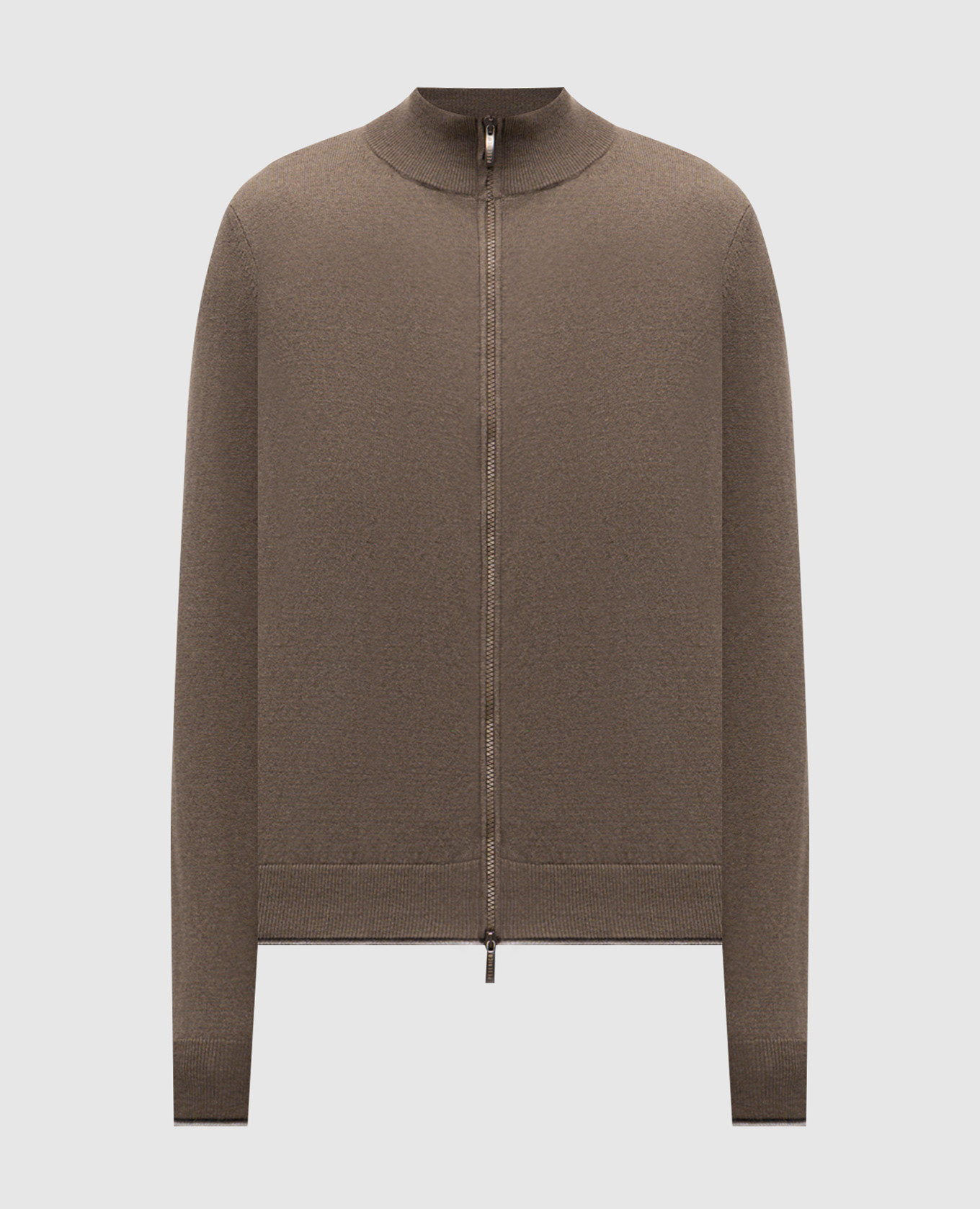 

Khaki wool and cashmere cardigan Peserico