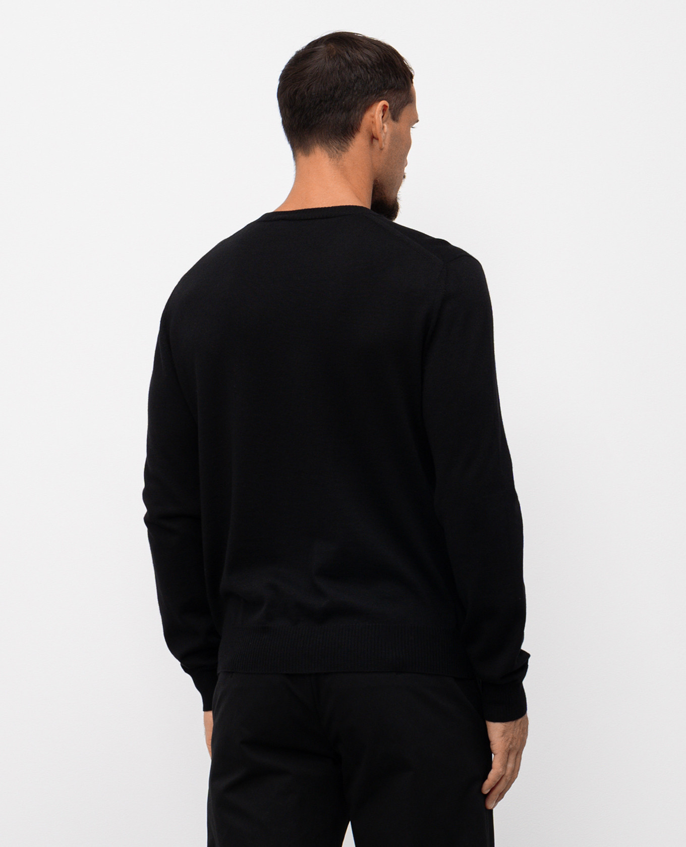 

Black wool jumper with embroidered logo emblem Alexander McQueen